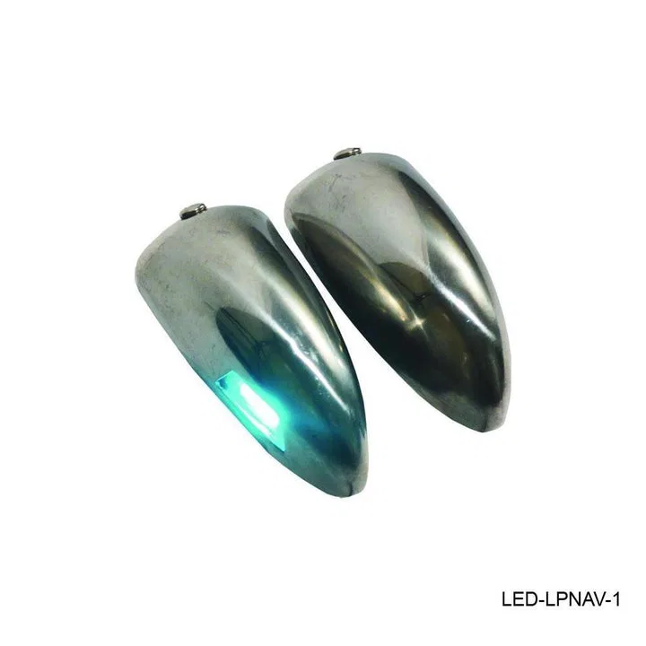 LED-LPNAV-1-DP – T-H MARINE Navigation Light, Port/ Starboard Light Oval Pair Of 1 Green And 1 Red LED Clear Lens 316...